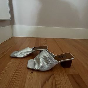 Silver Metallic Zara Sandals Size 37